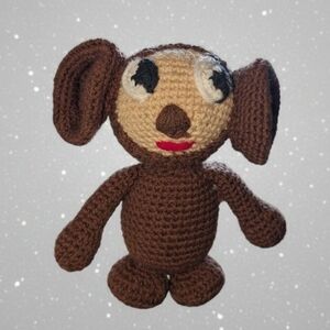 Handmade Brown Dog Crochet Toy